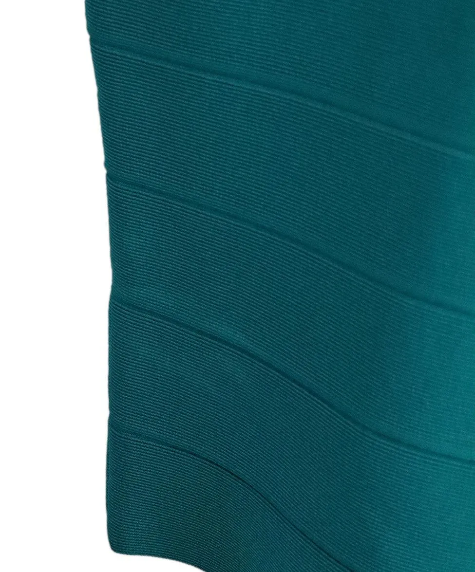 Herve Leger Turquoise Spandex Dress sz 6