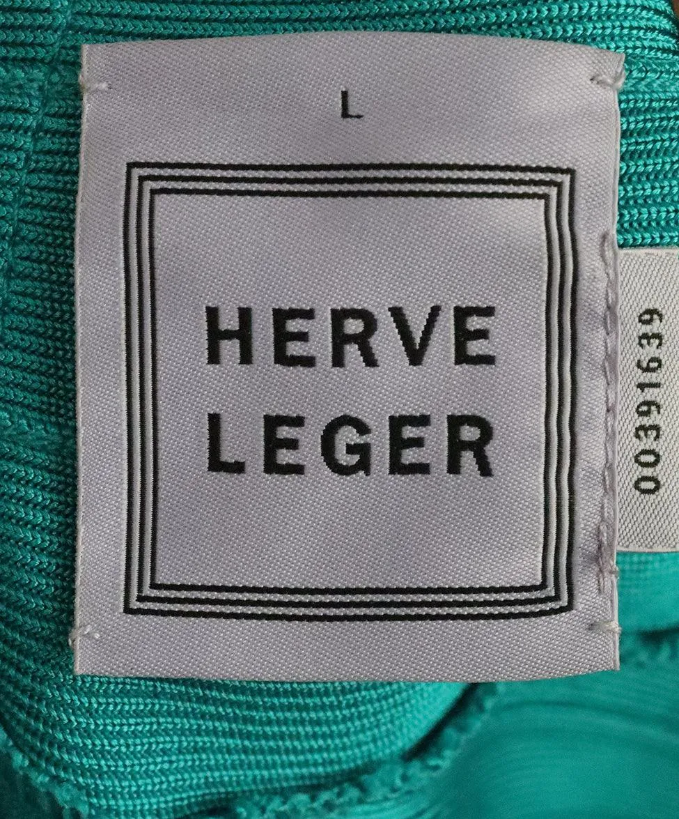 Herve Leger Turquoise Spandex Dress sz 6