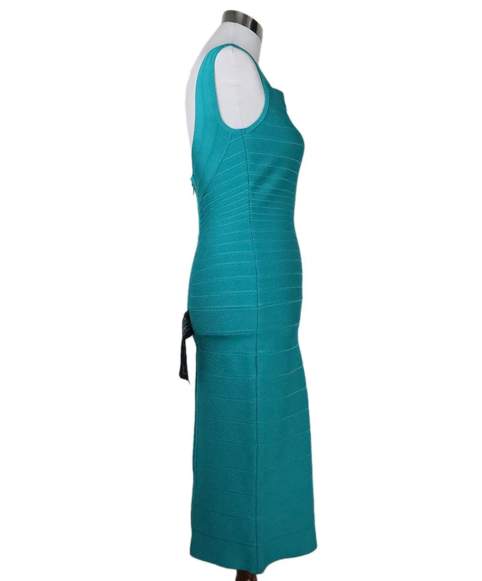 Herve Leger Turquoise Spandex Dress sz 6