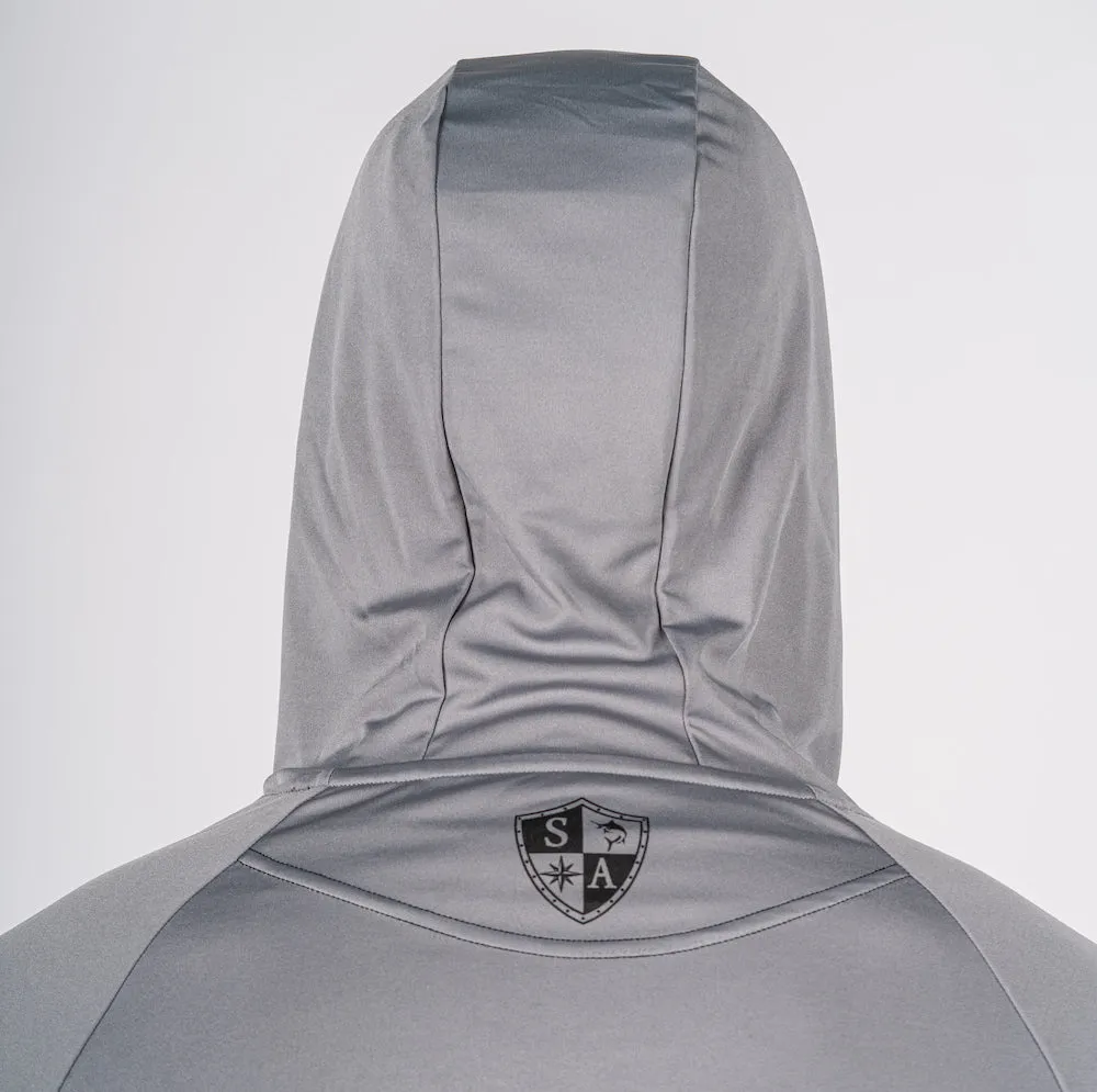 Hooded Performance Long Sleeve Shirt | Grey | SA Logo