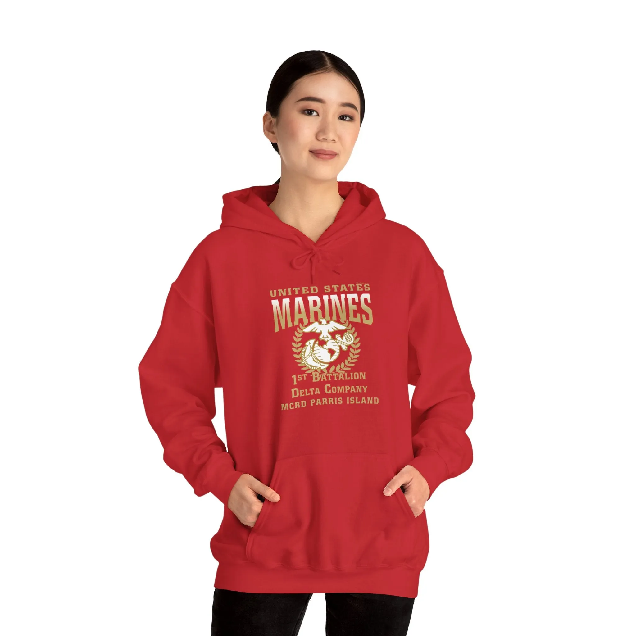 Hoodie: Delta Co. MCRD Parris Island (EGA   Back Proud Family)