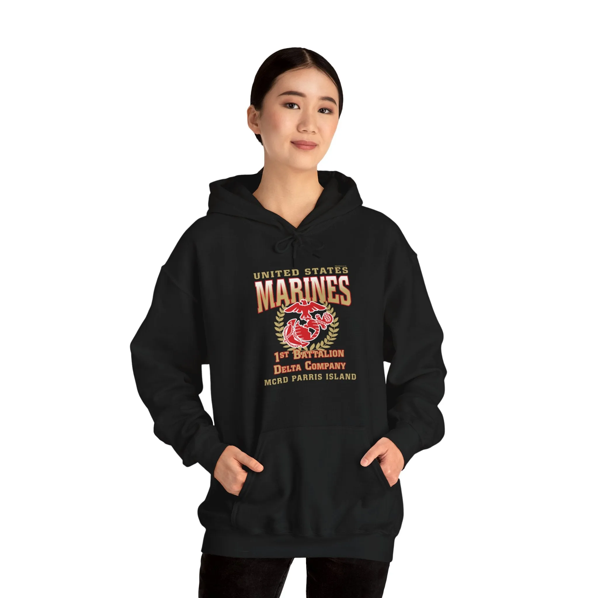 Hoodie: Delta Co. MCRD Parris Island (EGA   Back Proud Family)