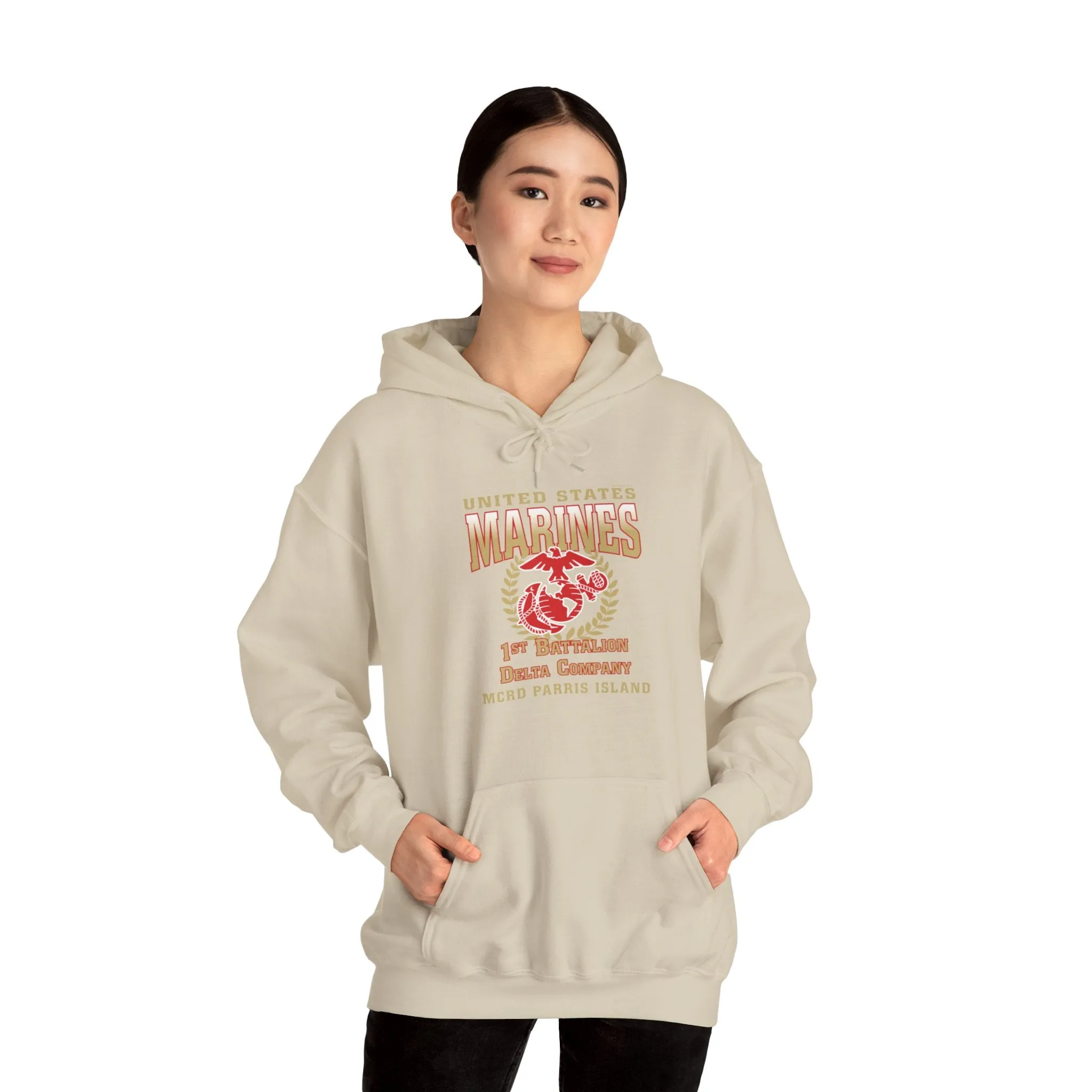 Hoodie: Delta Co. MCRD Parris Island (EGA   Back Proud Family)