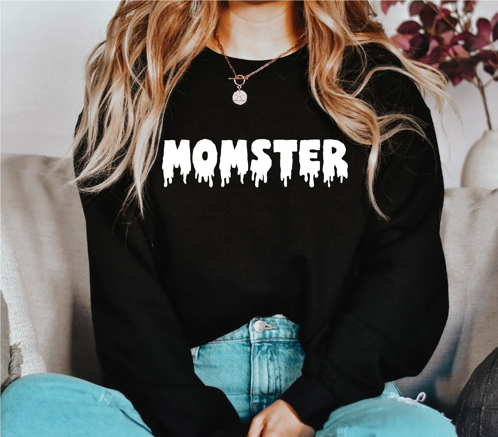 Horror Text {Custom} CLASSIC Crew Neck Sweater