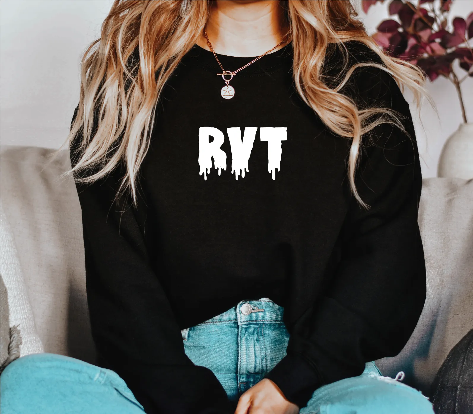 Horror Text {Custom} CLASSIC Crew Neck Sweater