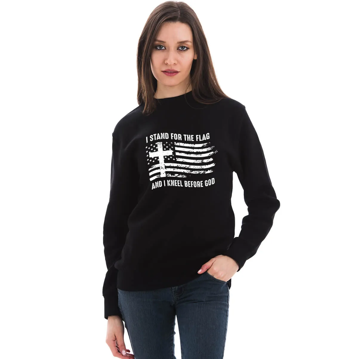 I Stand For The Flag And I Kneel Before God Crewneck Sweatshirt