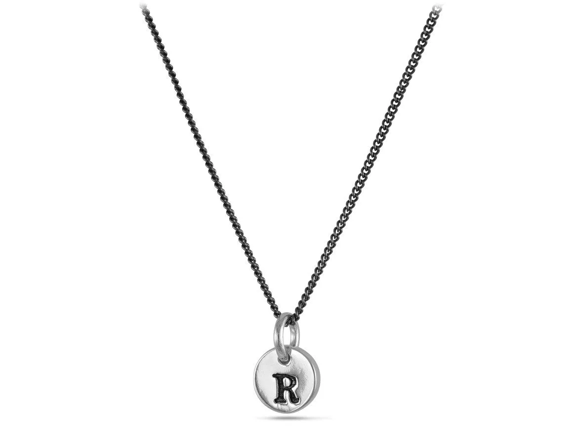 Initial Charm Necklace - Silver