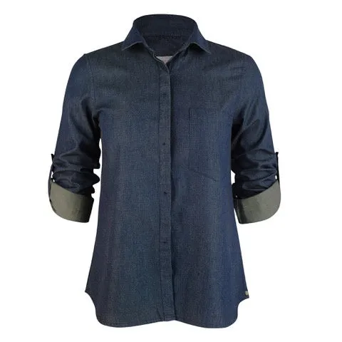 IS Heather ls classic button shirt denim