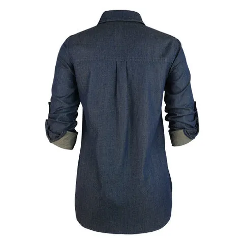 IS Heather ls classic button shirt denim