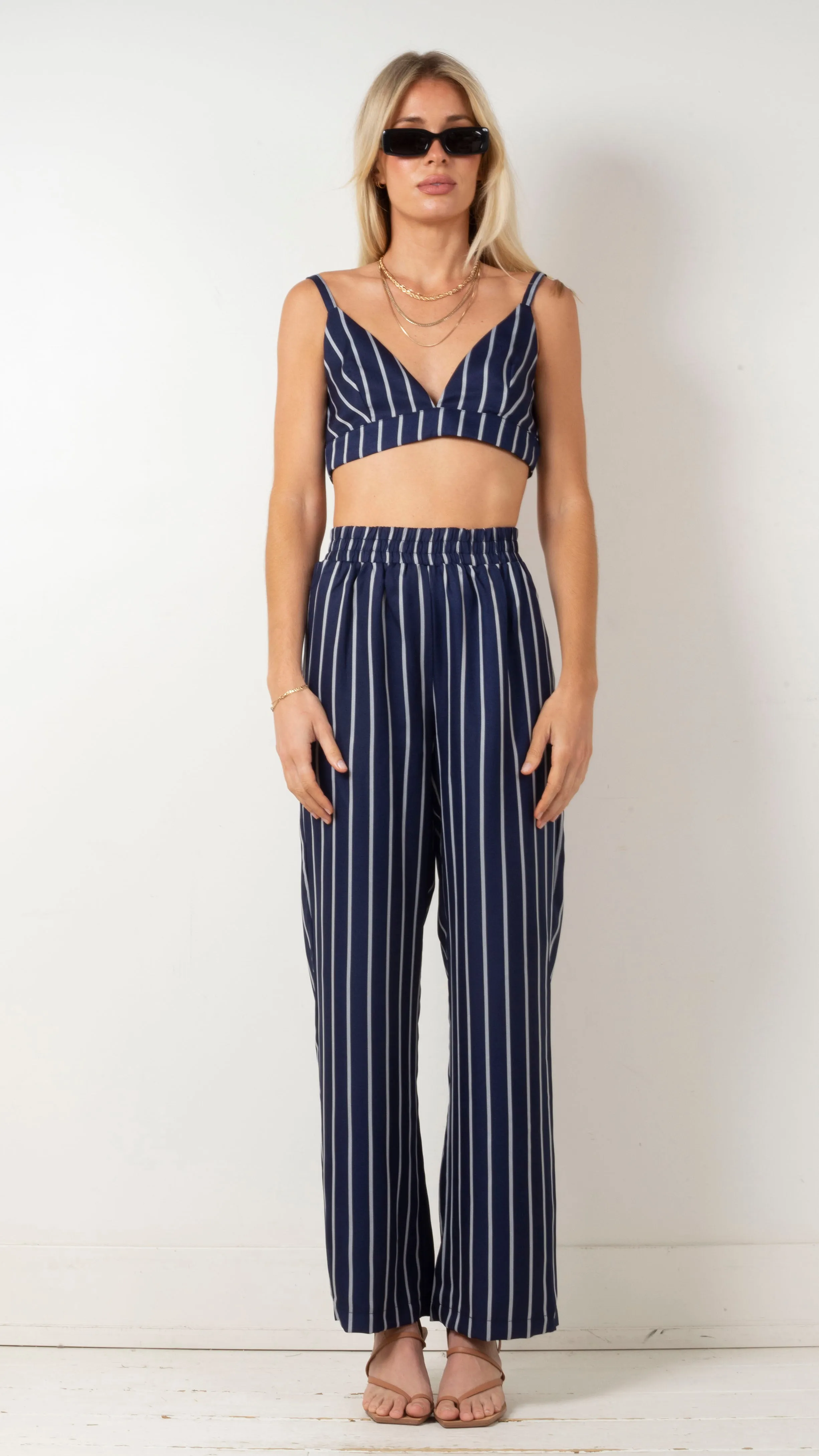 Jade Bralette - Navy Stripe