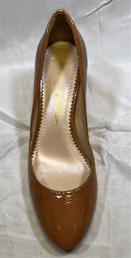 JEAN-MICHEL CAZABAT Womens • Patricia •Pump - Krinkle  Patent Leather 37.5M Mustard