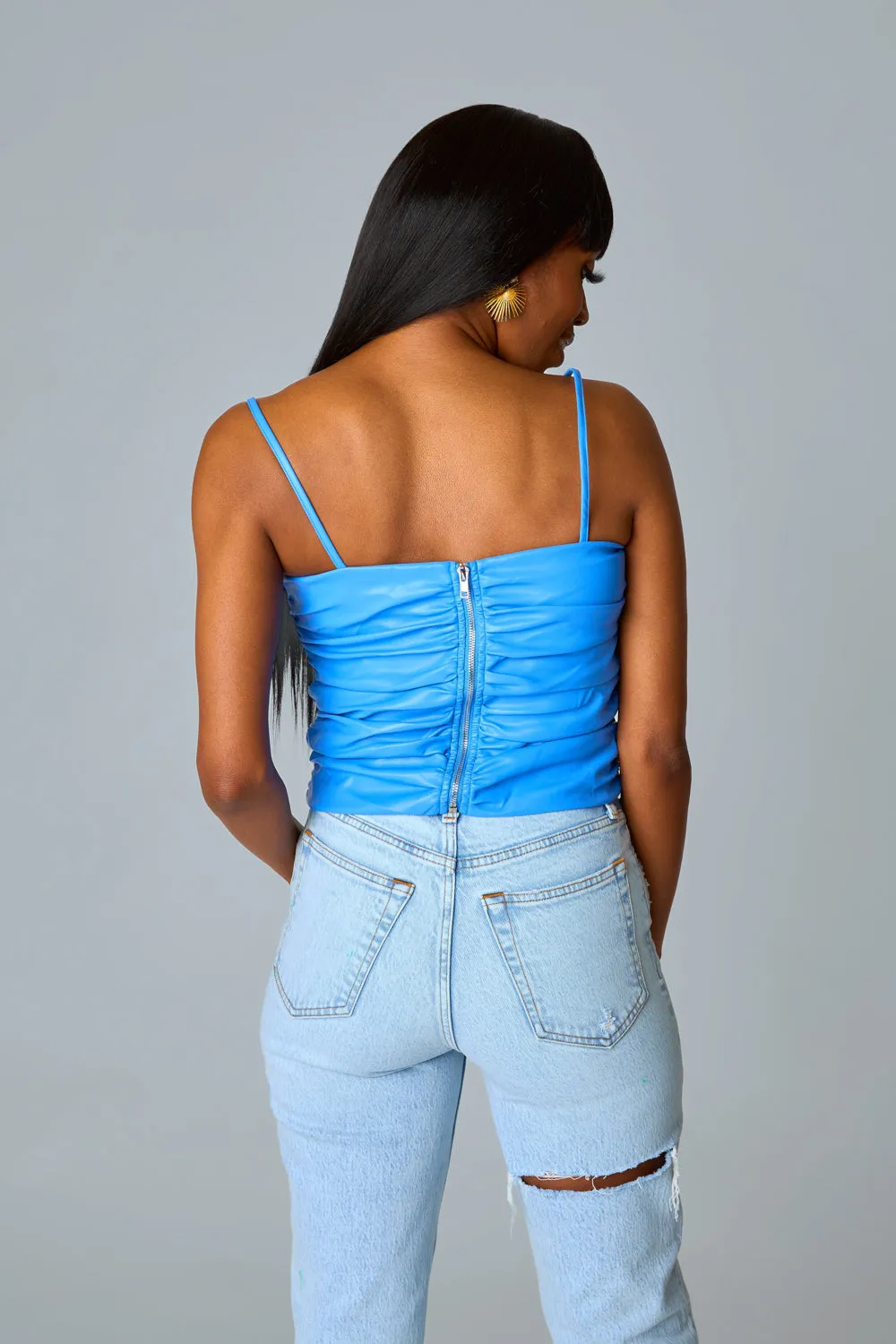 Jolee Vegan Leather Tank Top - Regatta