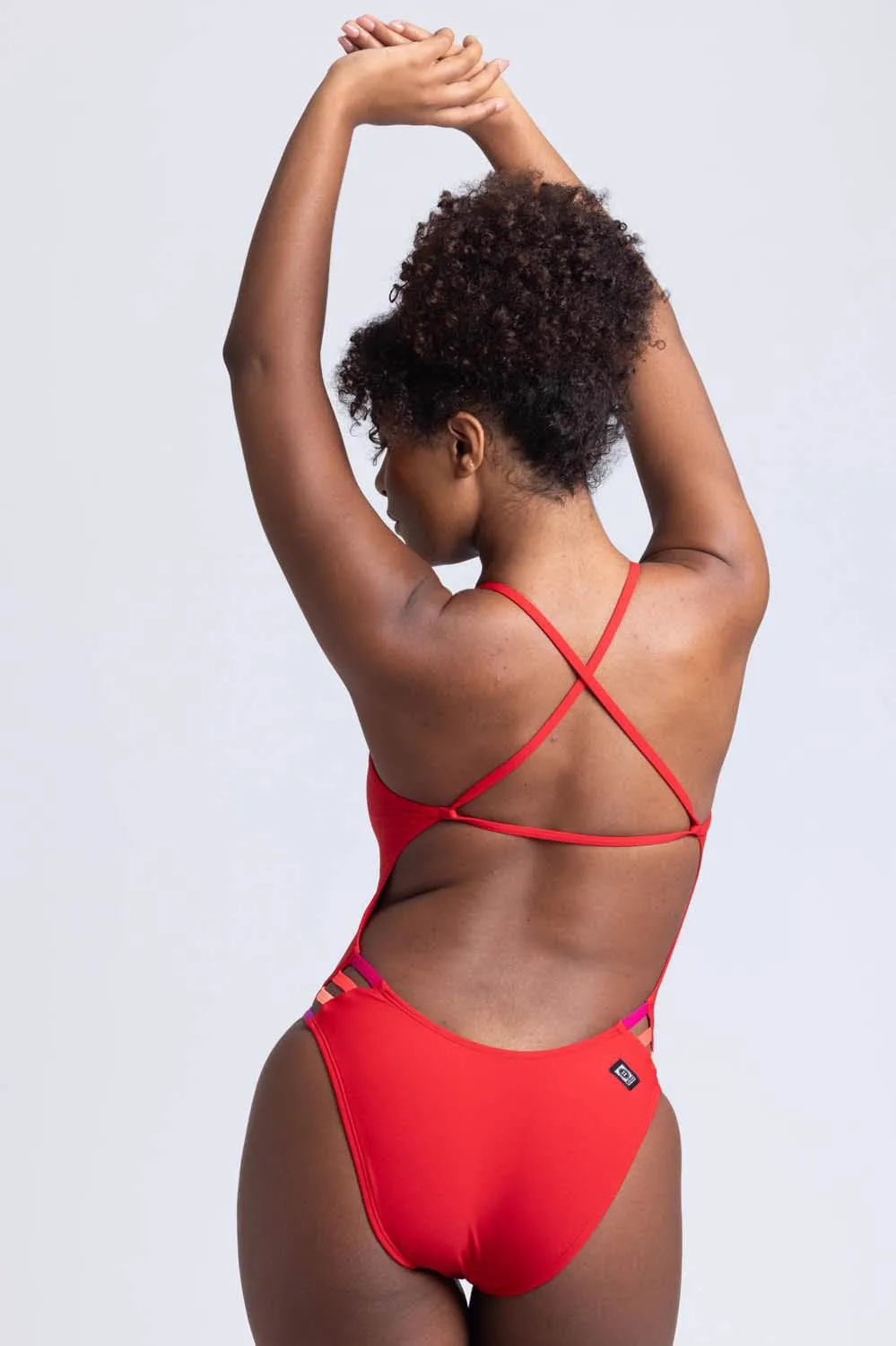 Julian Swim Onesie - Red Contrast