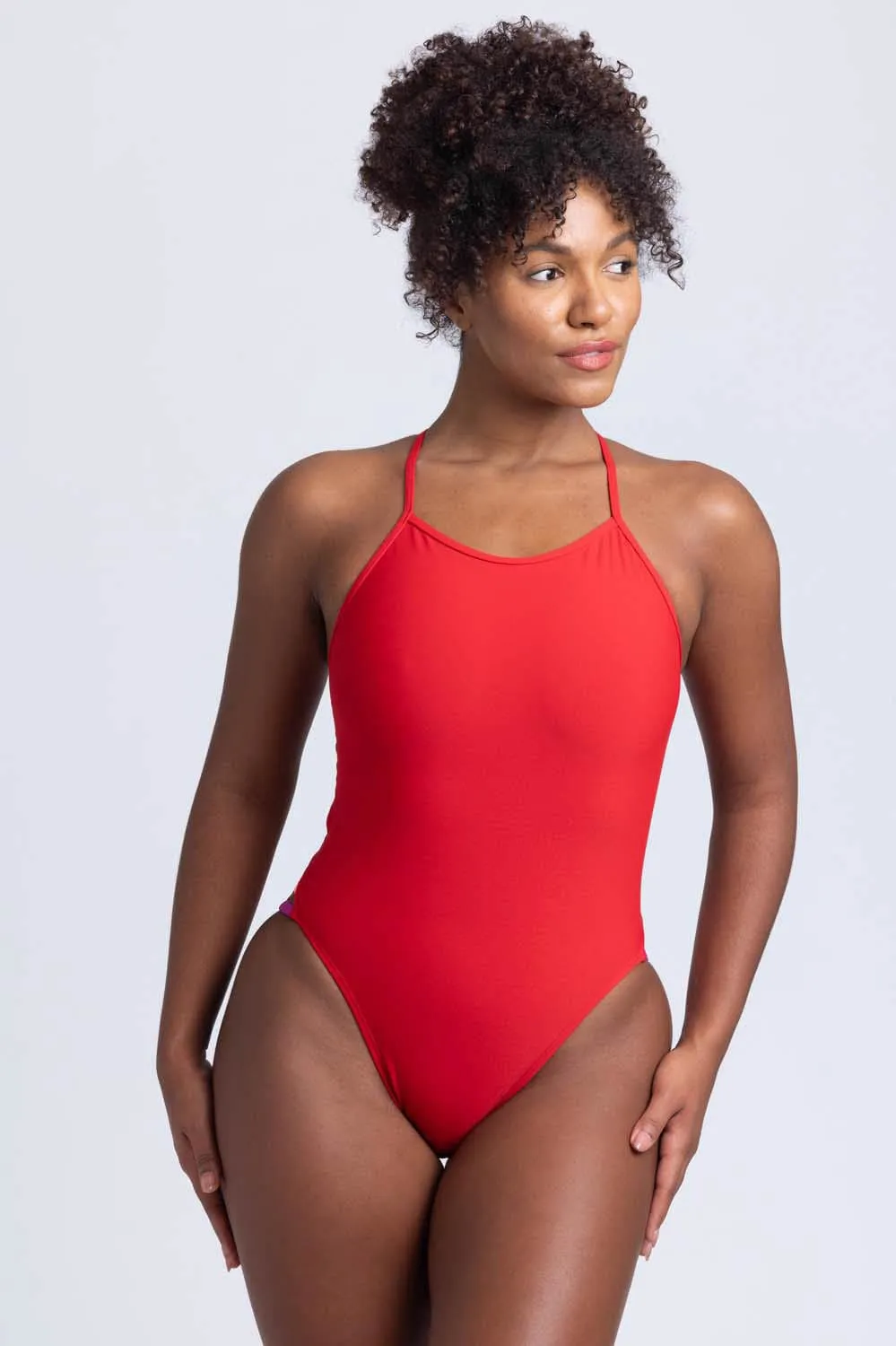 Julian Swim Onesie - Red Contrast