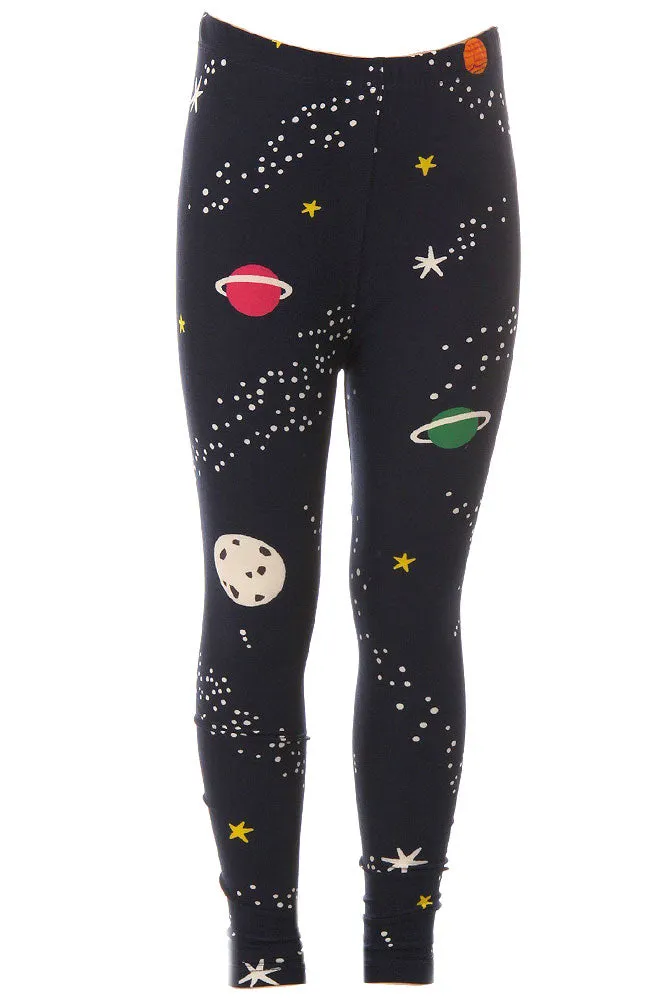 Kid's Colorful Planet Space Pattern Printed Leggings