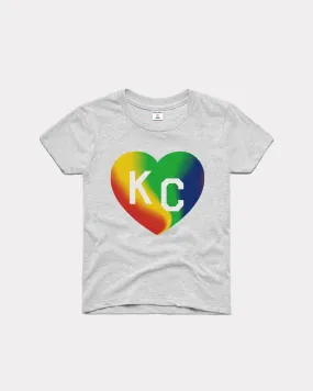 Kids KC Pride Heart Ash Grey T-Shirt