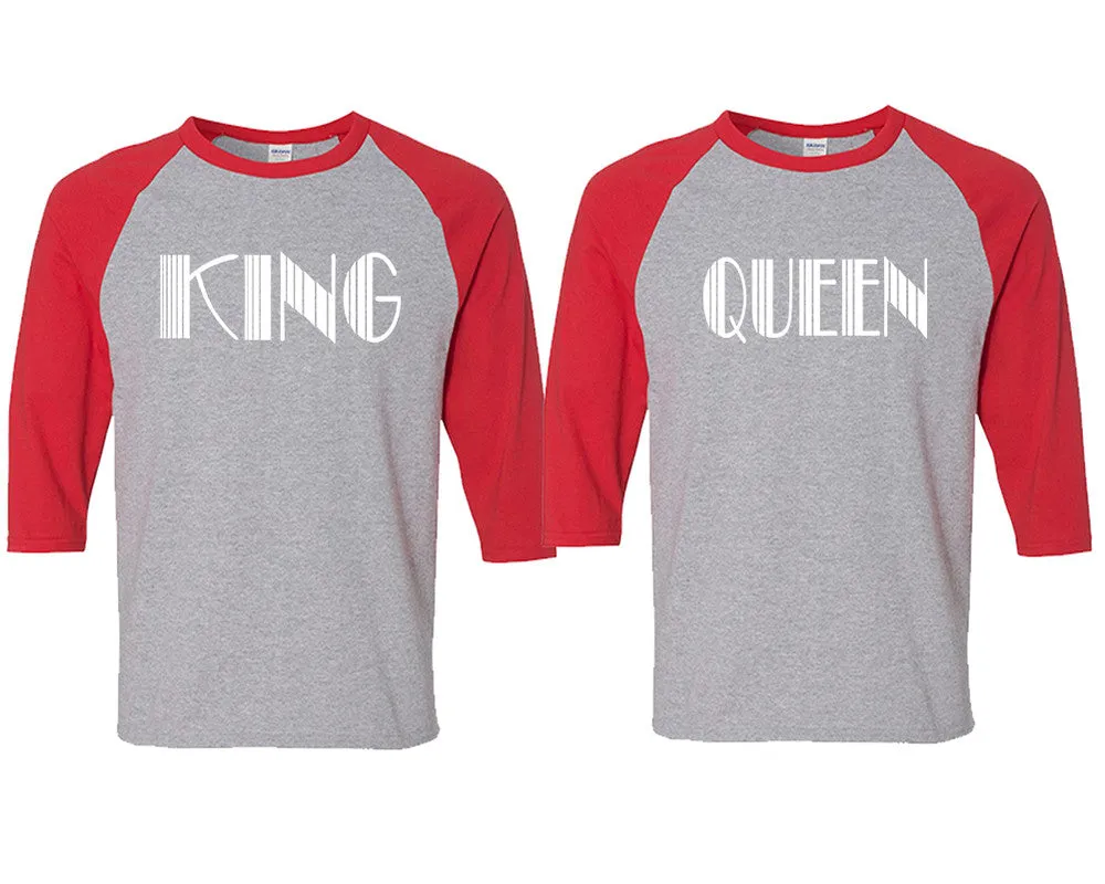 King Queen Couple Matching Baseball Shirts