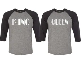 King Queen Couple Matching Baseball Shirts