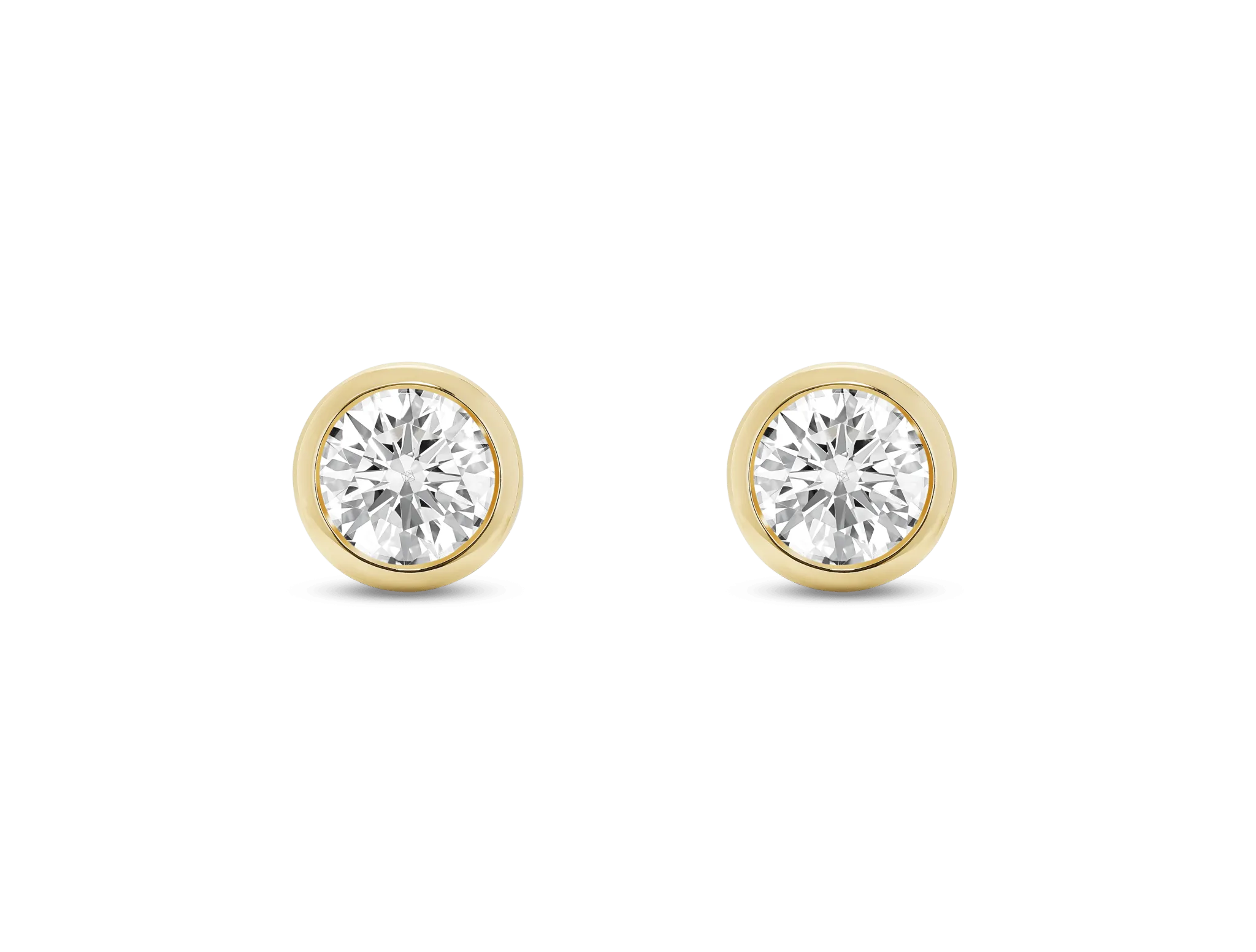 Lab-Grown Diamond 1ct. tw. Round Brilliant 14k Bezel Studs | White