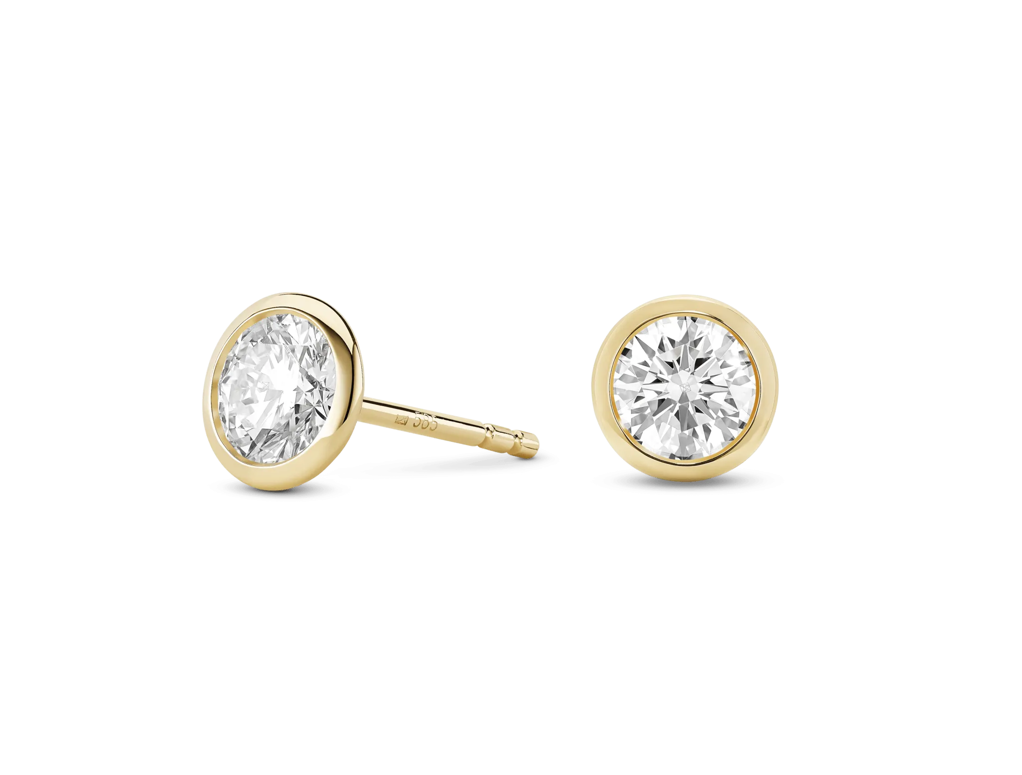 Lab-Grown Diamond 1ct. tw. Round Brilliant 14k Bezel Studs | White