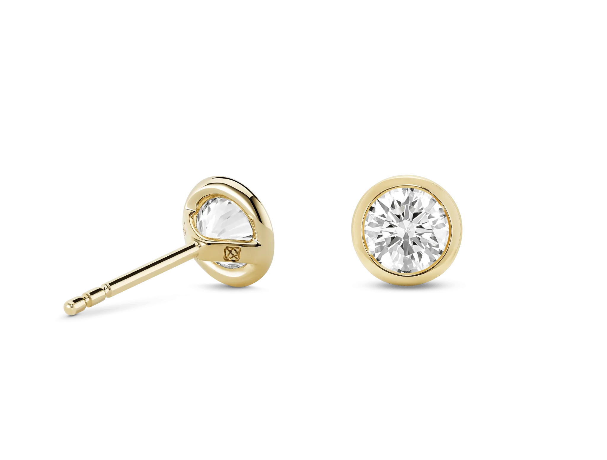 Lab-Grown Diamond 1ct. tw. Round Brilliant 14k Bezel Studs | White