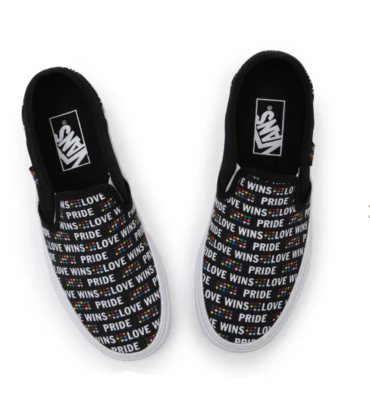 Ladies Pride Vans Slip On Asher Black Multi Sale