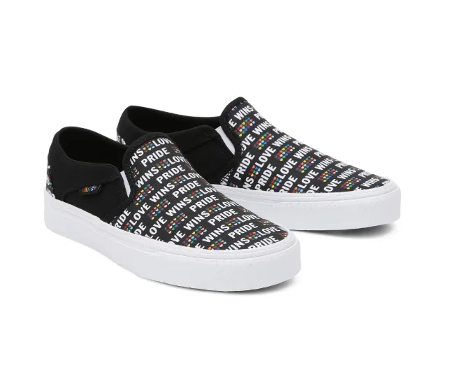 Ladies Pride Vans Slip On Asher Black Multi Sale