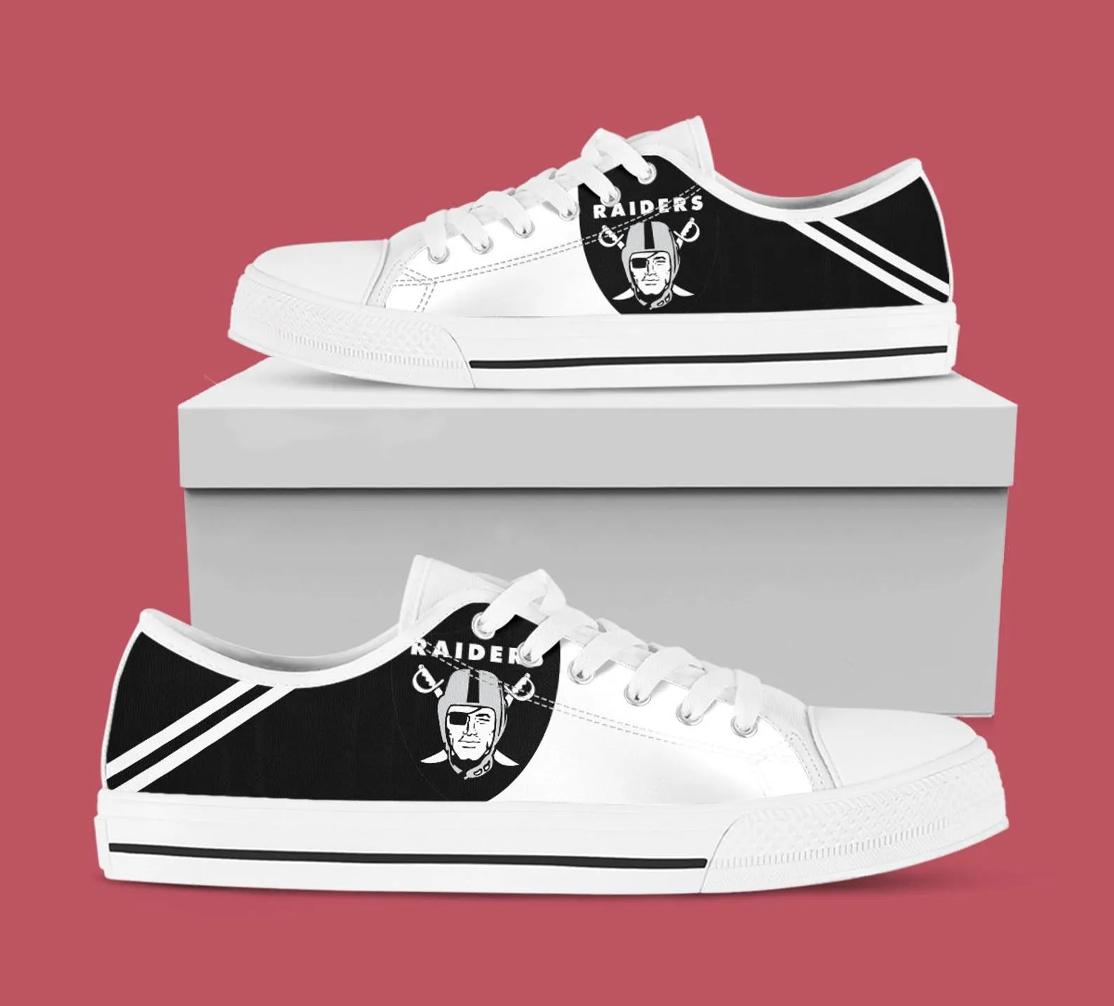 Las Vagas Raiders Custom Lowtop, Football Custom Shoes, Sport Lowtop, Canvas Shoes, Canvas Lowtop, Unisex Shoes, Gift Birthday