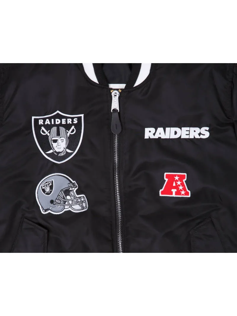 LAS VEGAS RAIDERS X ALPHA X NEW ERA MA-1 BOMBER JACKET