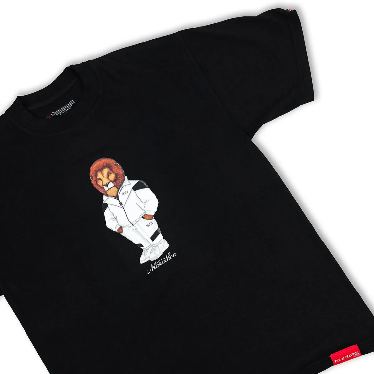 Leo The Marathon Lion (Tracksuit) T-Shirt - Black