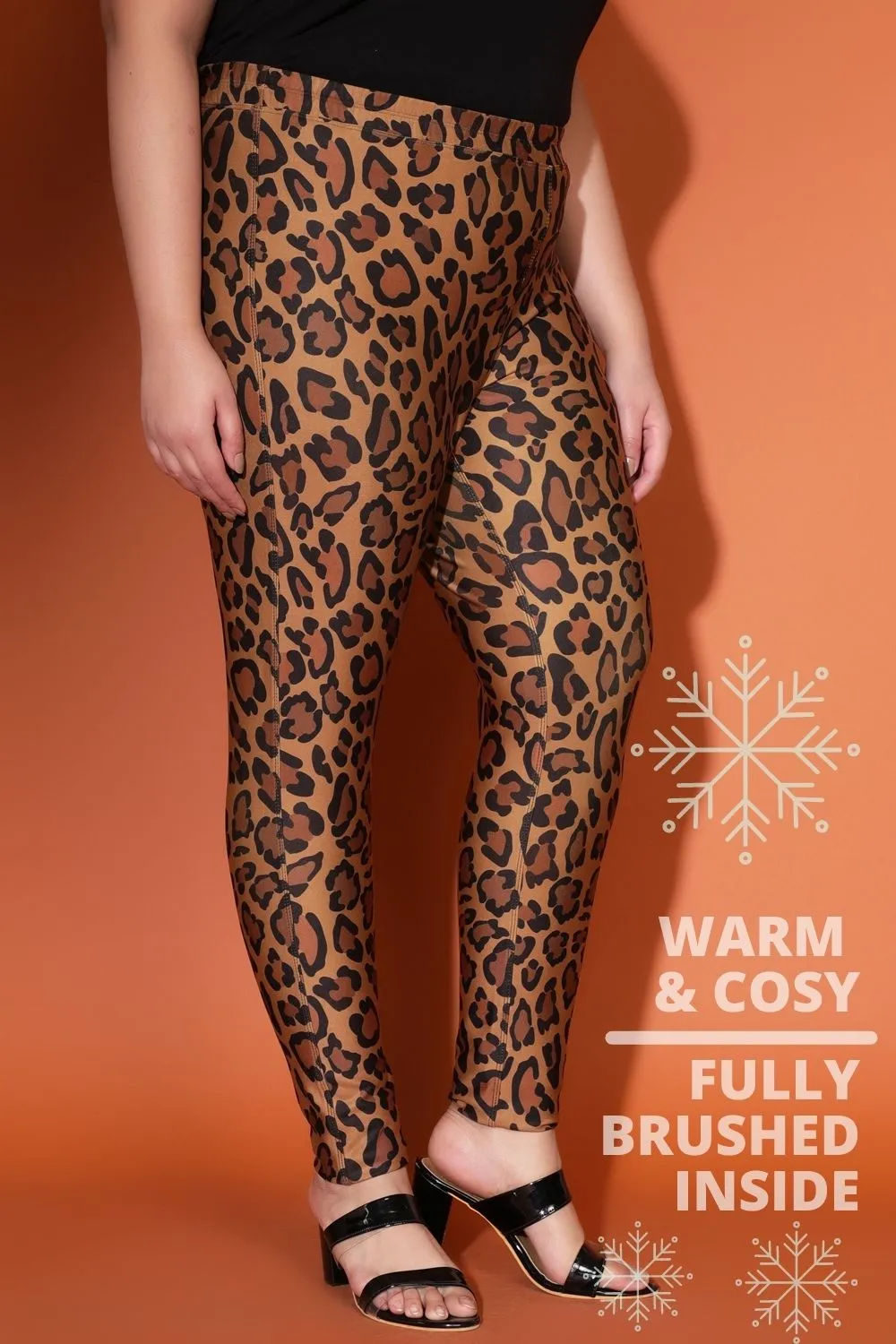 Leopard Printed Warm Winter Fleece Leggings