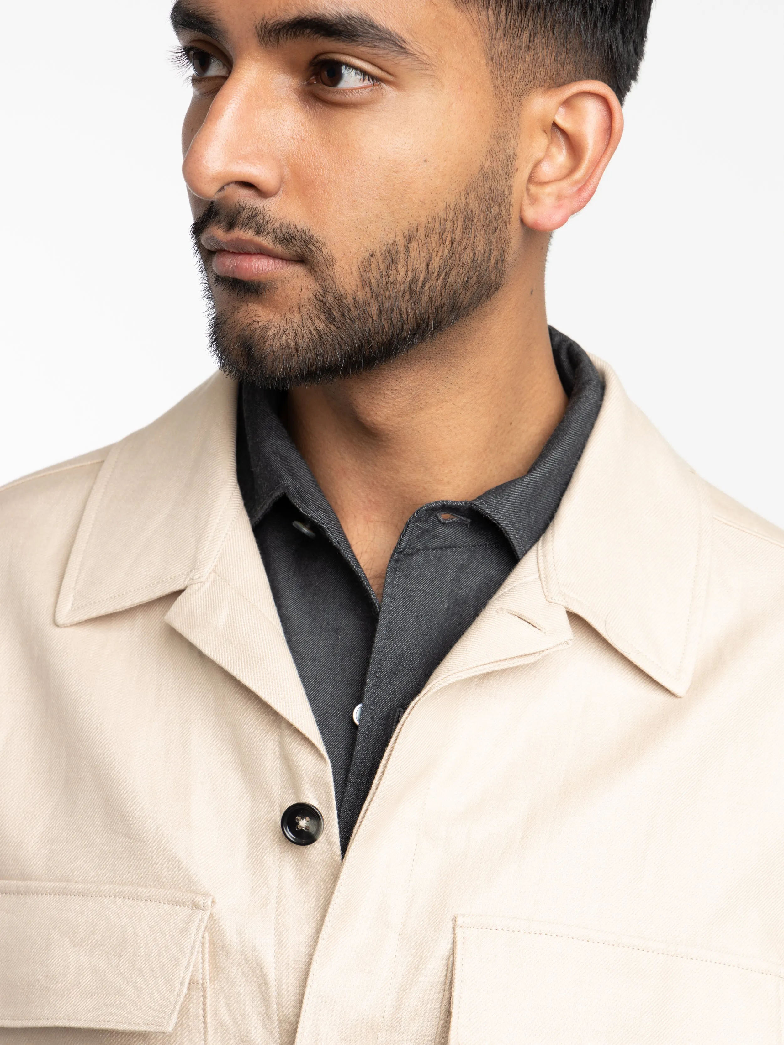 Light Beige Oasi Lino Overshirt