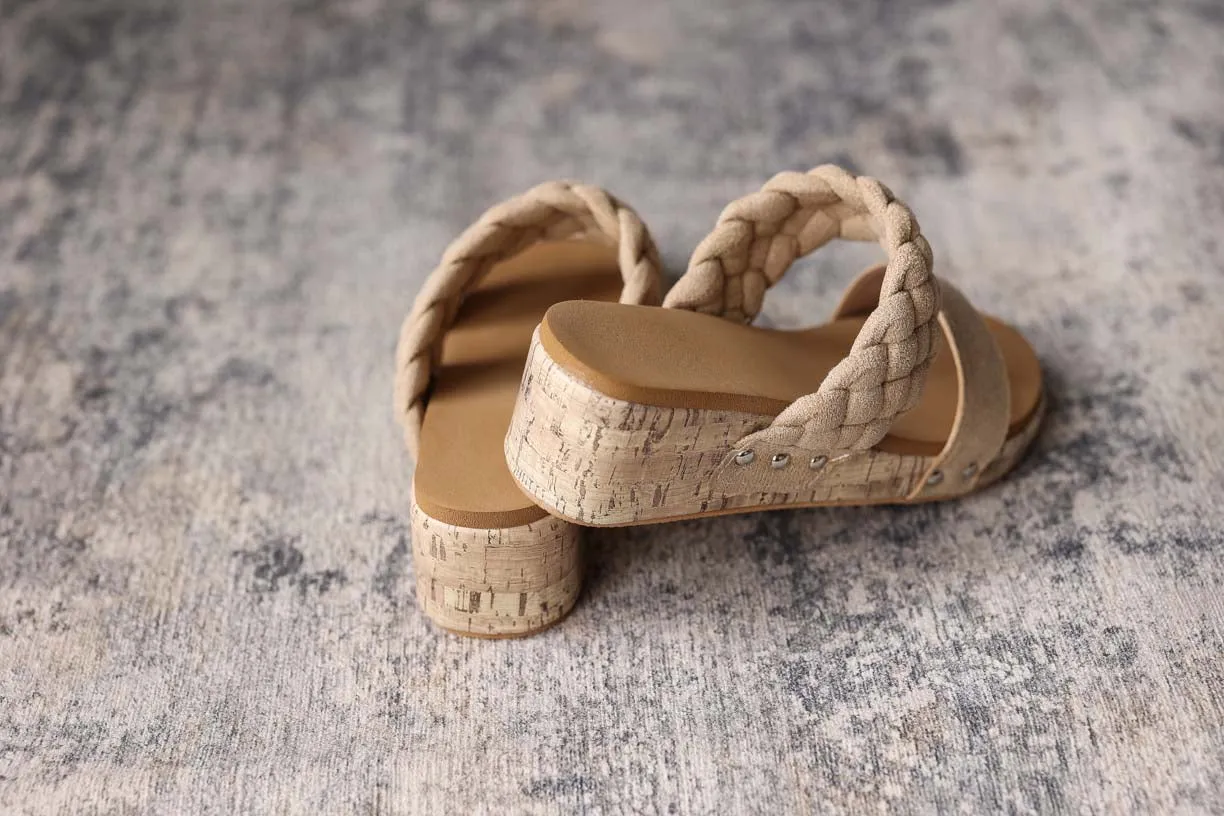 Light Beige Woven Band Sandal