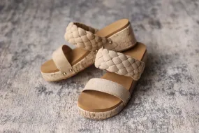 Light Beige Woven Band Sandal