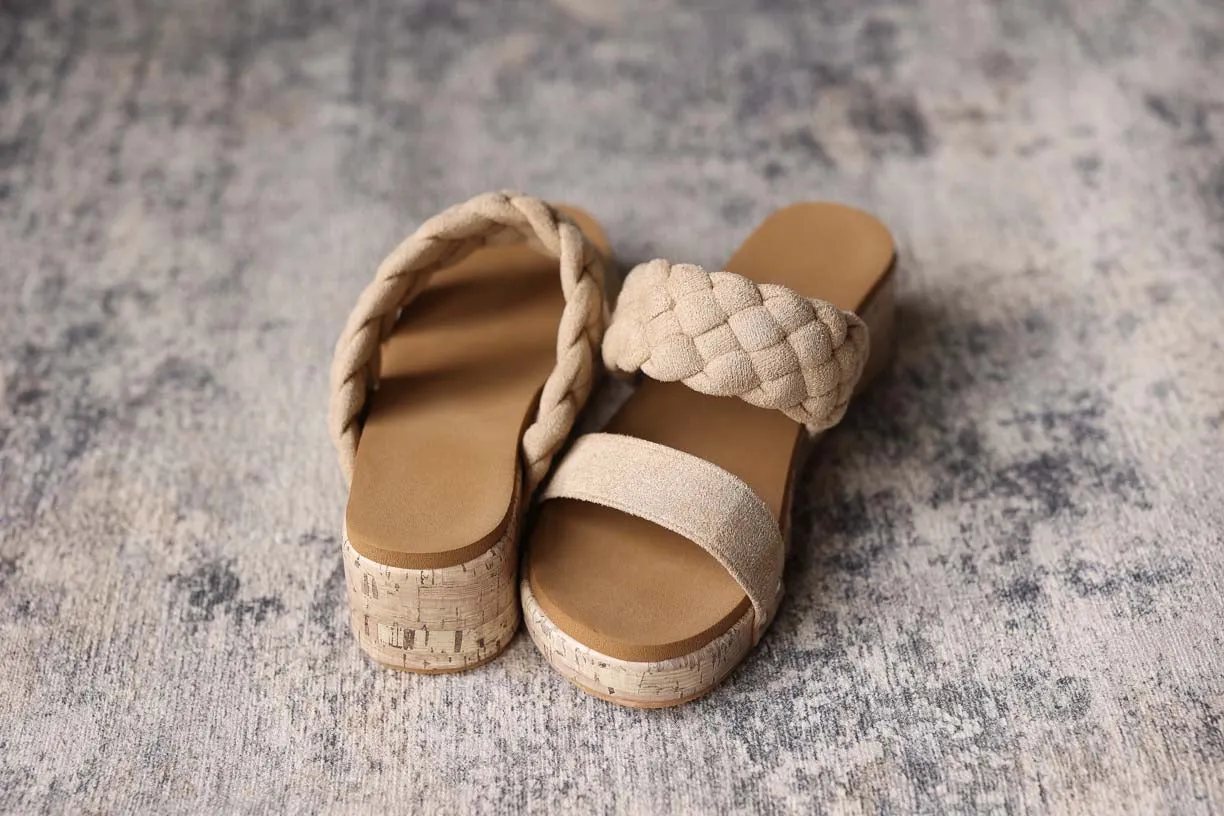 Light Beige Woven Band Sandal