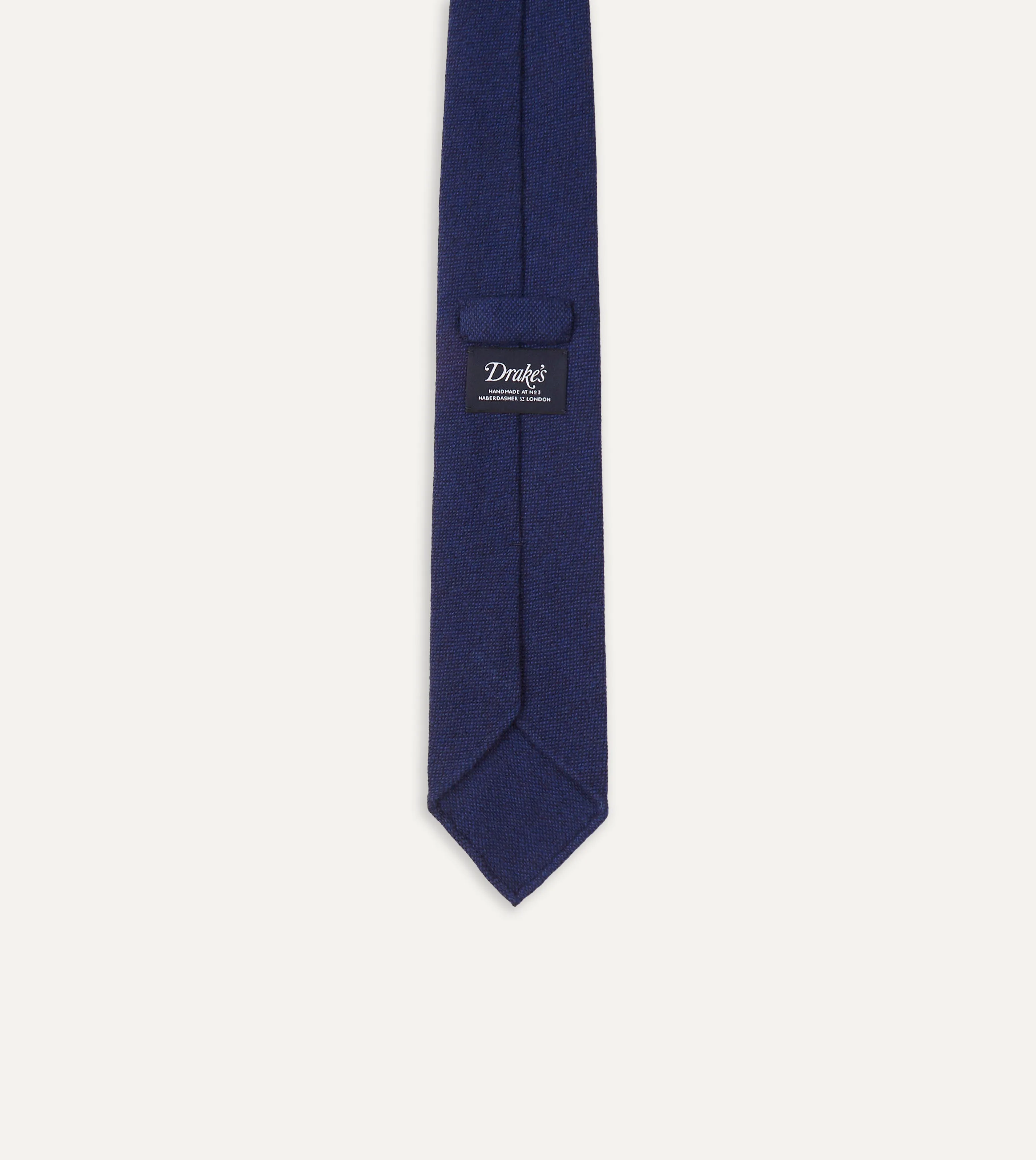 Light Navy Pure Cashmere Solid Hand Rolled Tie