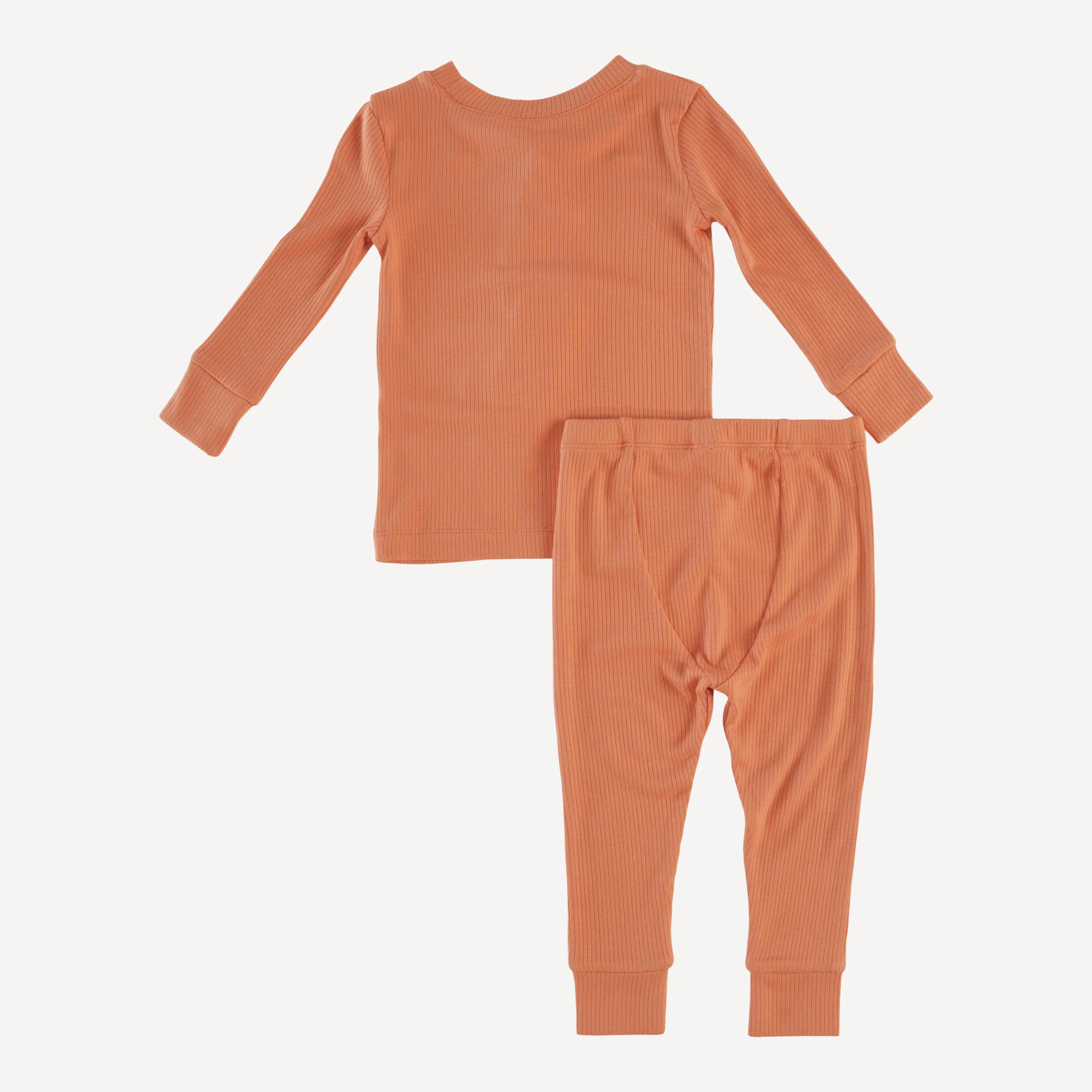 long sleeve crew neck pj set | carnelian | modal skinny rib