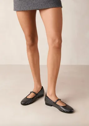 Lucien Black Leather Ballet Flats