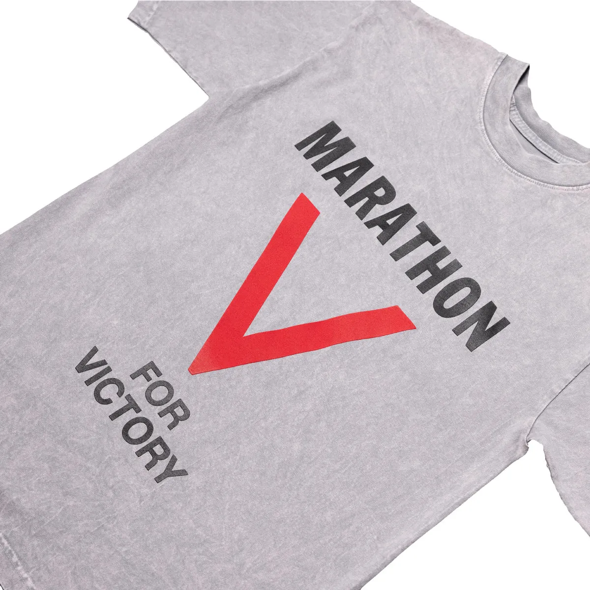 Marathon V For Victory T-Shirt - Washed Ice Grey