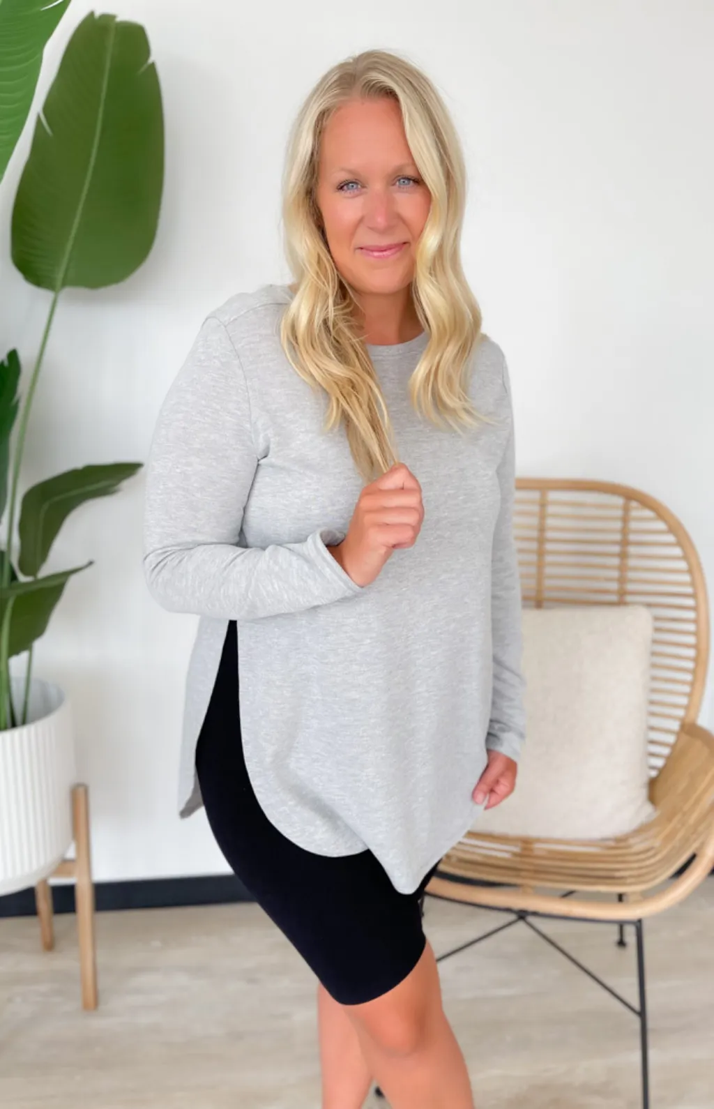 Margo Long Sleeve Grey Top