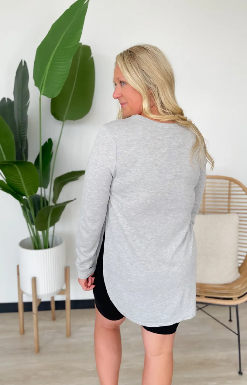 Margo Long Sleeve Grey Top