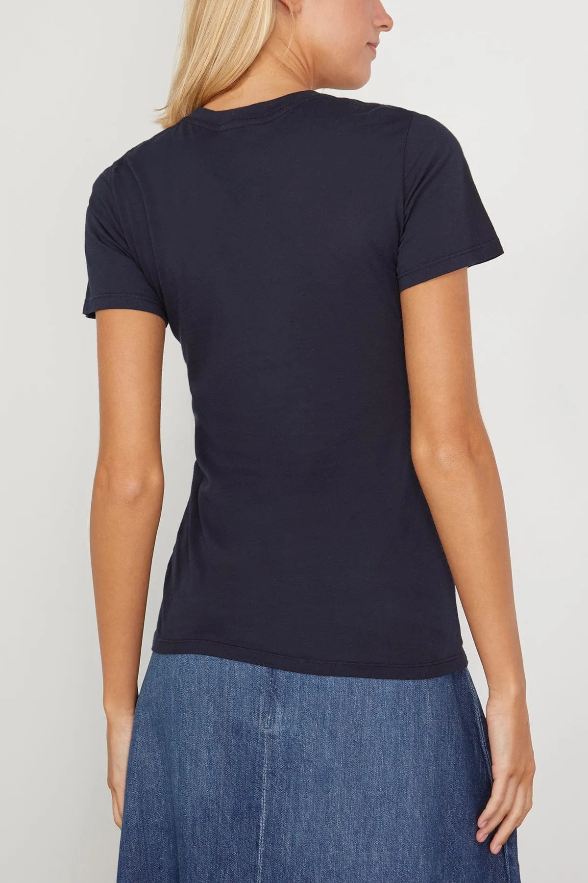 Mariela Crewneck Tee in Dark Navy