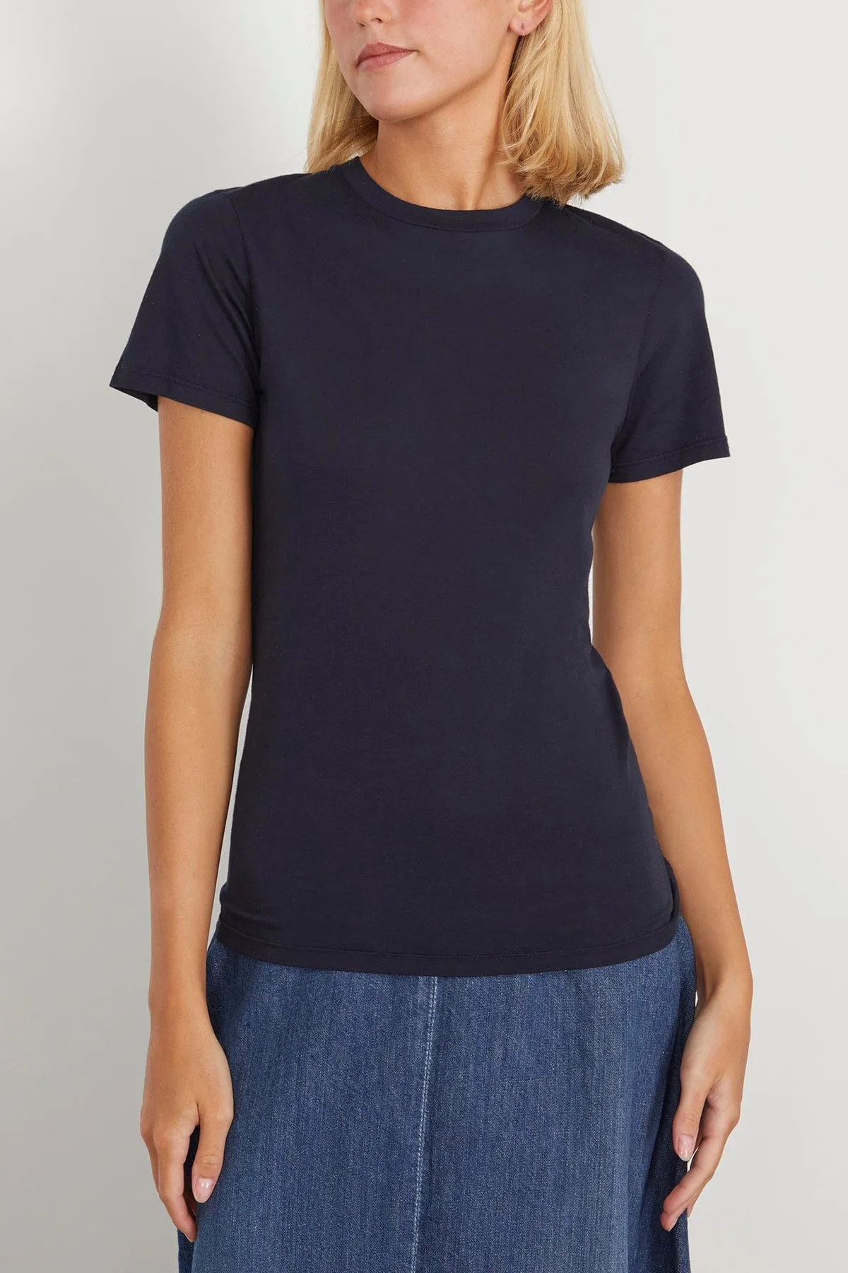 Mariela Crewneck Tee in Dark Navy