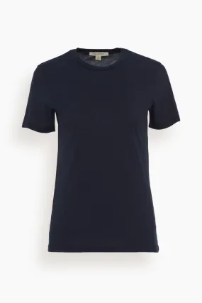 Mariela Crewneck Tee in Dark Navy