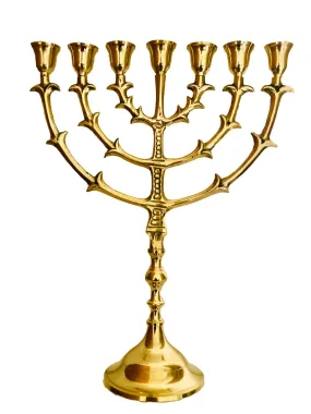 Menorah Solid Brass/Copper 12 inches Bronze 7 Branches Menorah Candle Holder