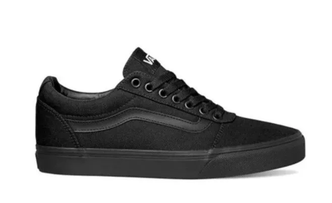 Mens ALL Black Vans Ward Old Skool Styling School Shoes