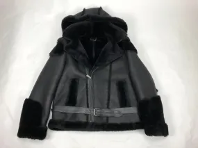 Mens Andre Shearling Biker Classic With Hood