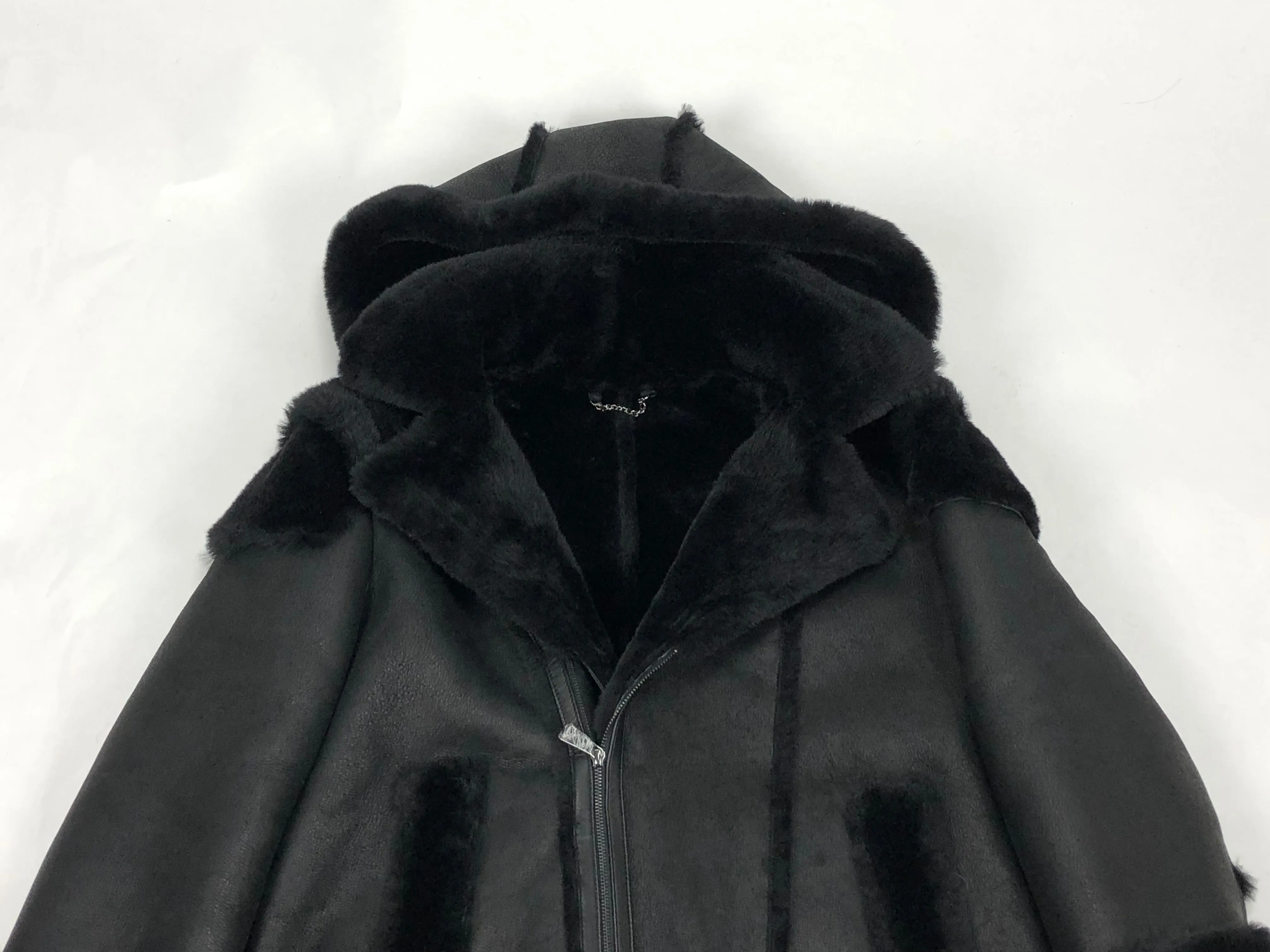 Mens Andre Shearling Biker Classic With Hood