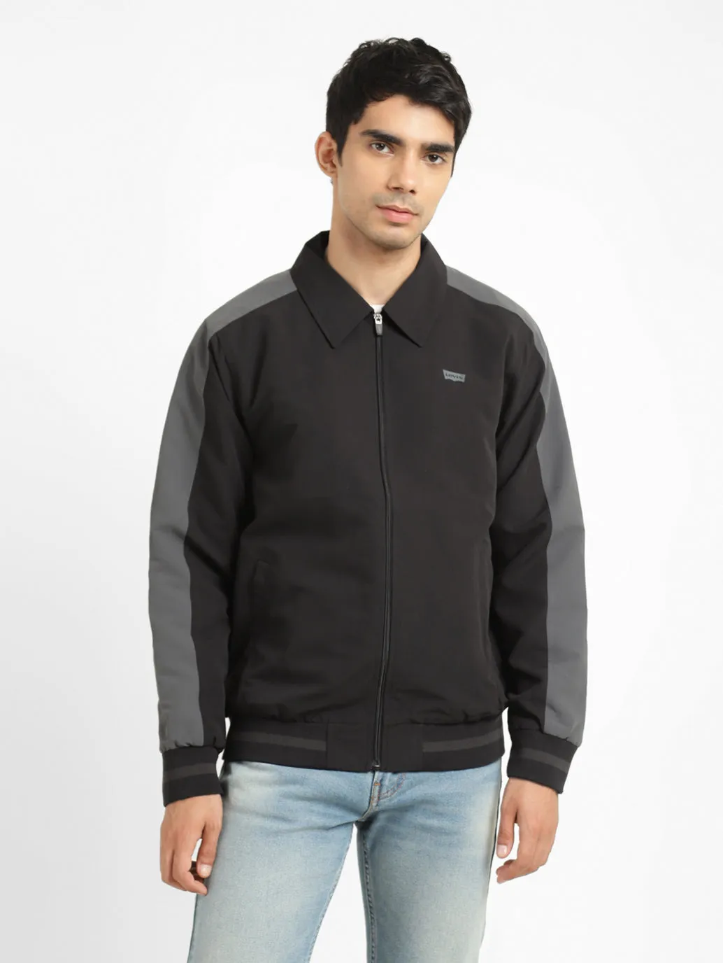 Men's Black High Neck Jacket