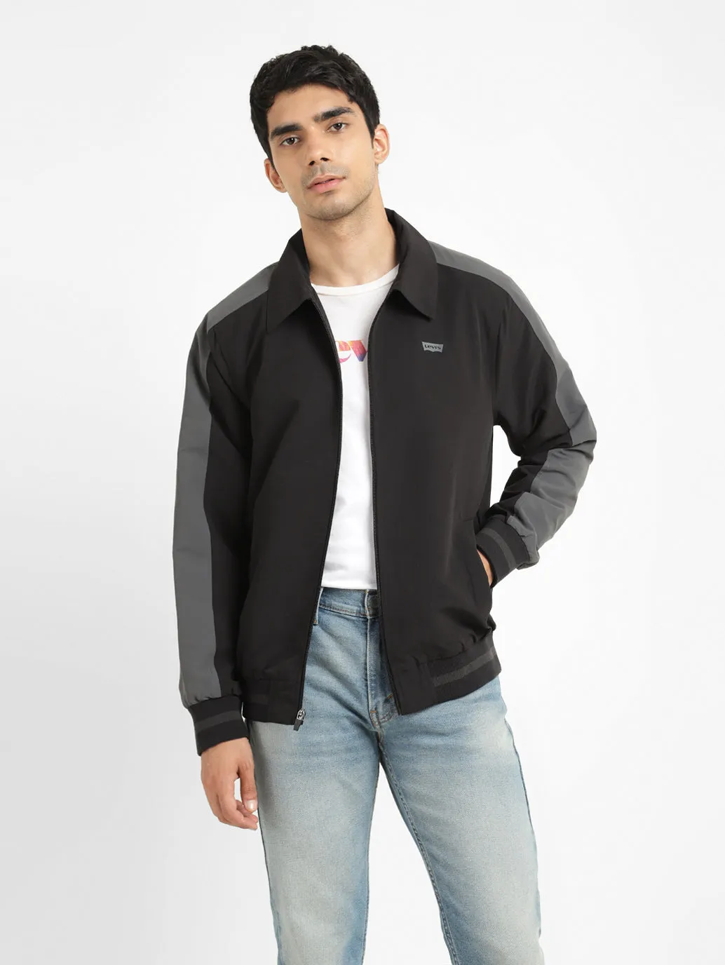 Men's Black High Neck Jacket